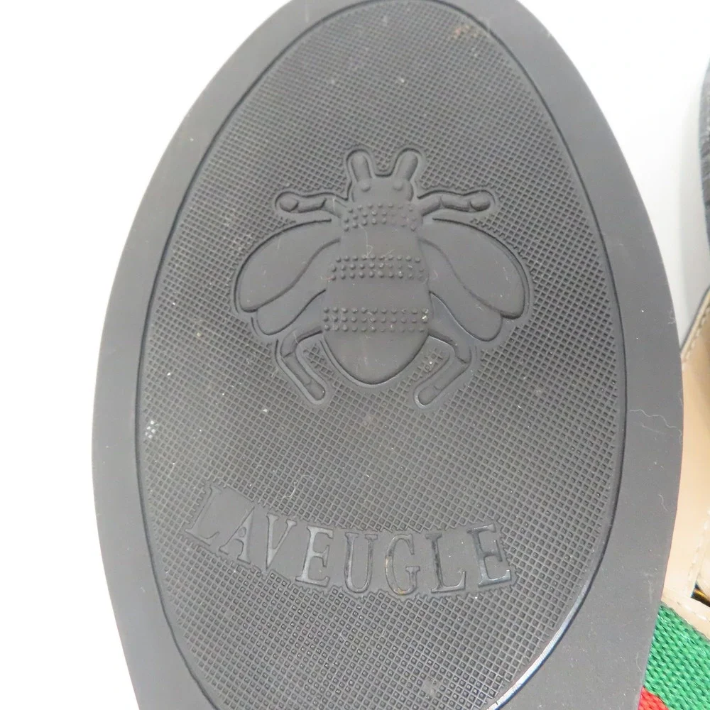 Gucci Double G Web Thong Sandals Black Mens 42 Flip Flops Gold Logo Italy - Picture 15 of 16